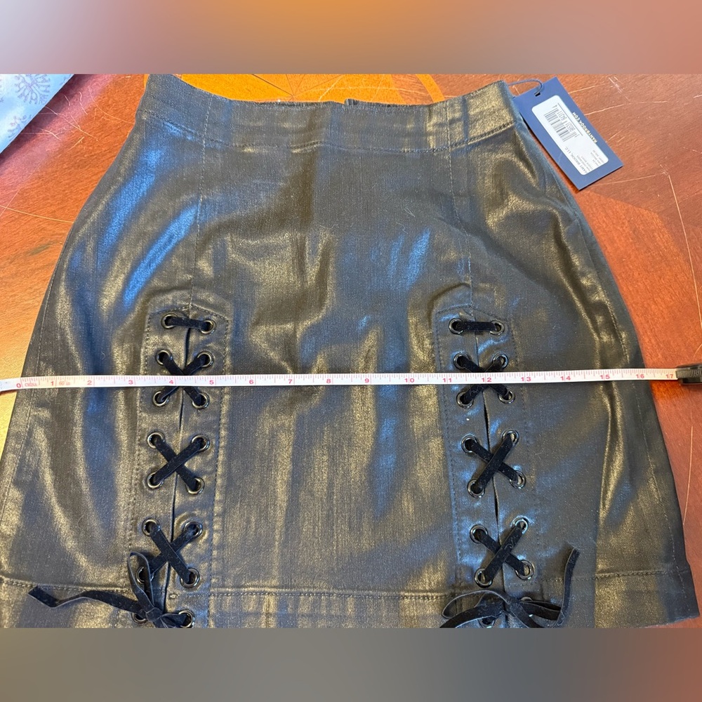 Ramy Brook Black Lace-Up Mini Ryder Skirt - Picture 9 of 10